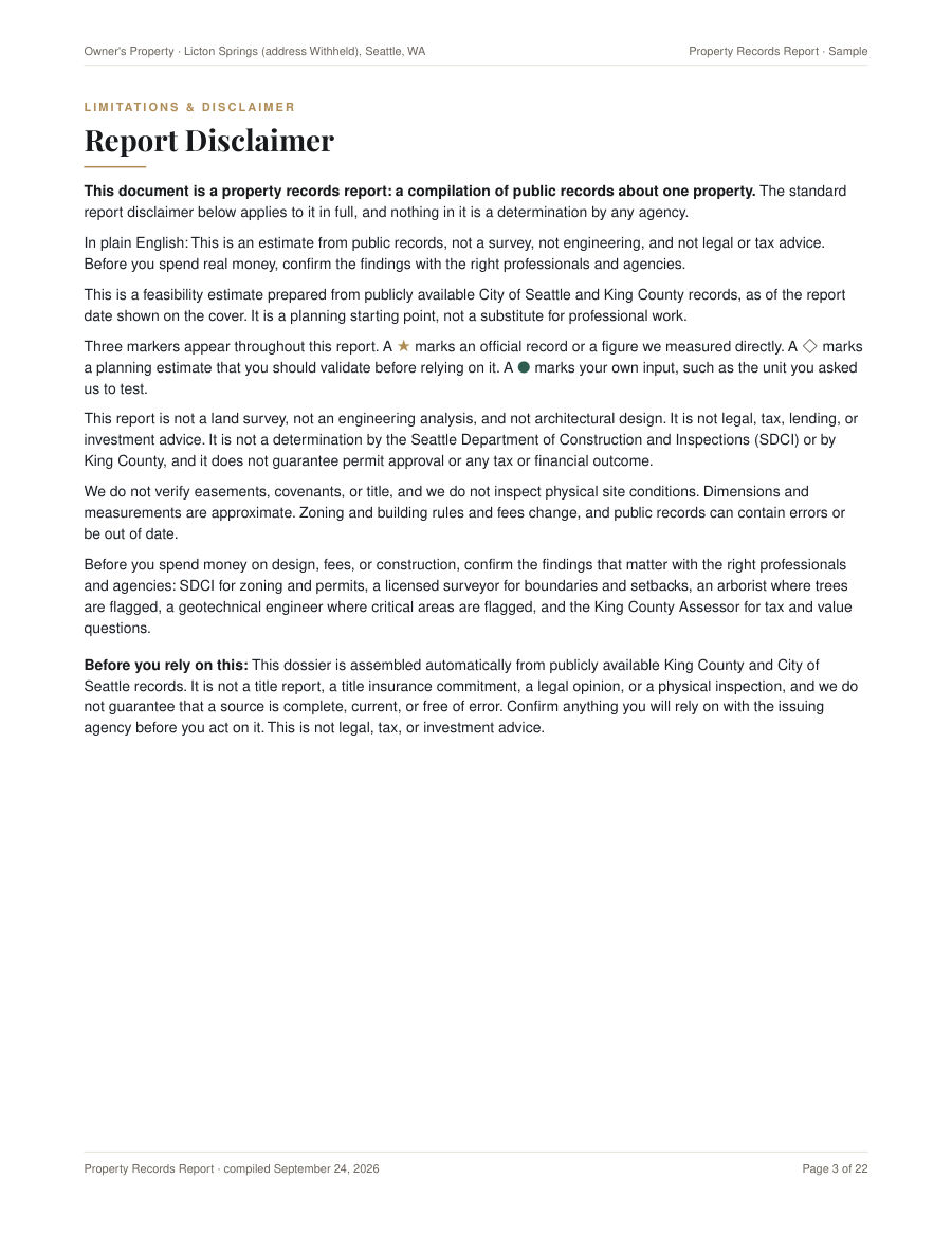 Sample Seattle property records dossier, page 3